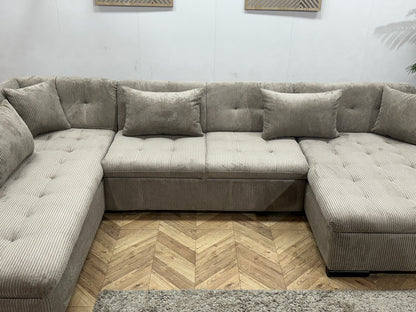 !Showroommodel! Licht Bruine Ribstof U Zetel