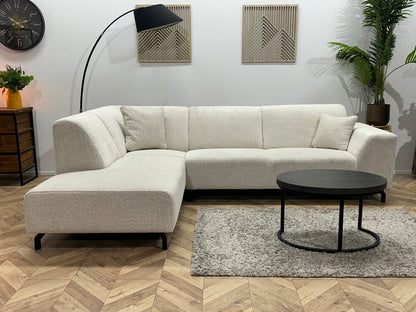 !Showroommodel! Witte Bouclé Stoffen Hoekzetel