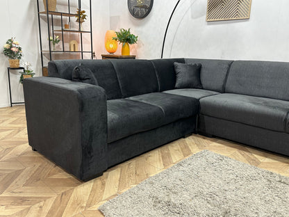!Showroommodel! Zwarte Velvet Hoekzetel