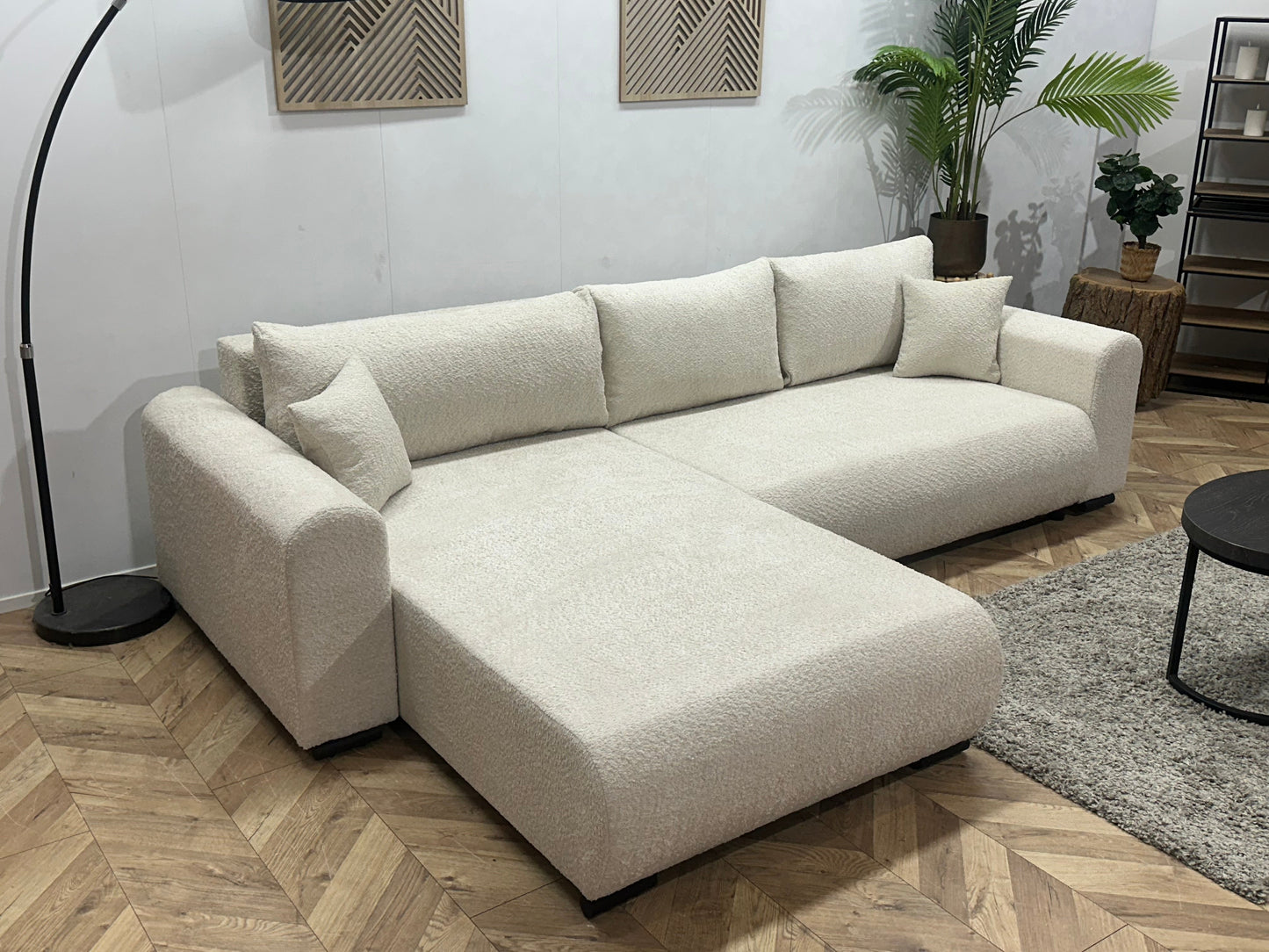 !Showroommodel! Witte Bouclé Hoekzetel