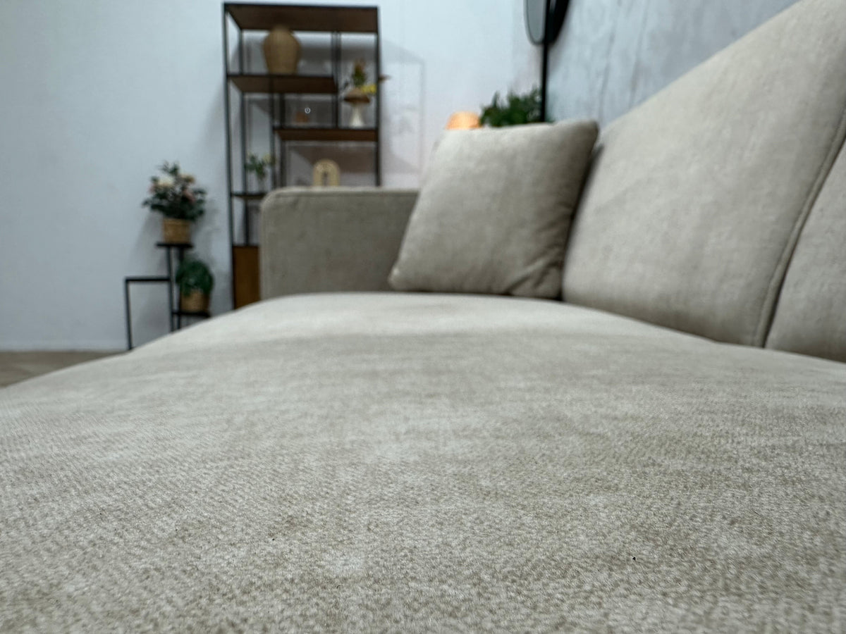 !Showroommodel! Crème/Beige Velvet Hoekzetel