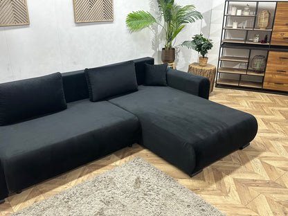 !Showroommodel! Zwarte Velvet Hoekzetel