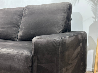 Antraciet Velvet Hoekzetel ~ Losse Rugkussens Met Afneembare Hoezen