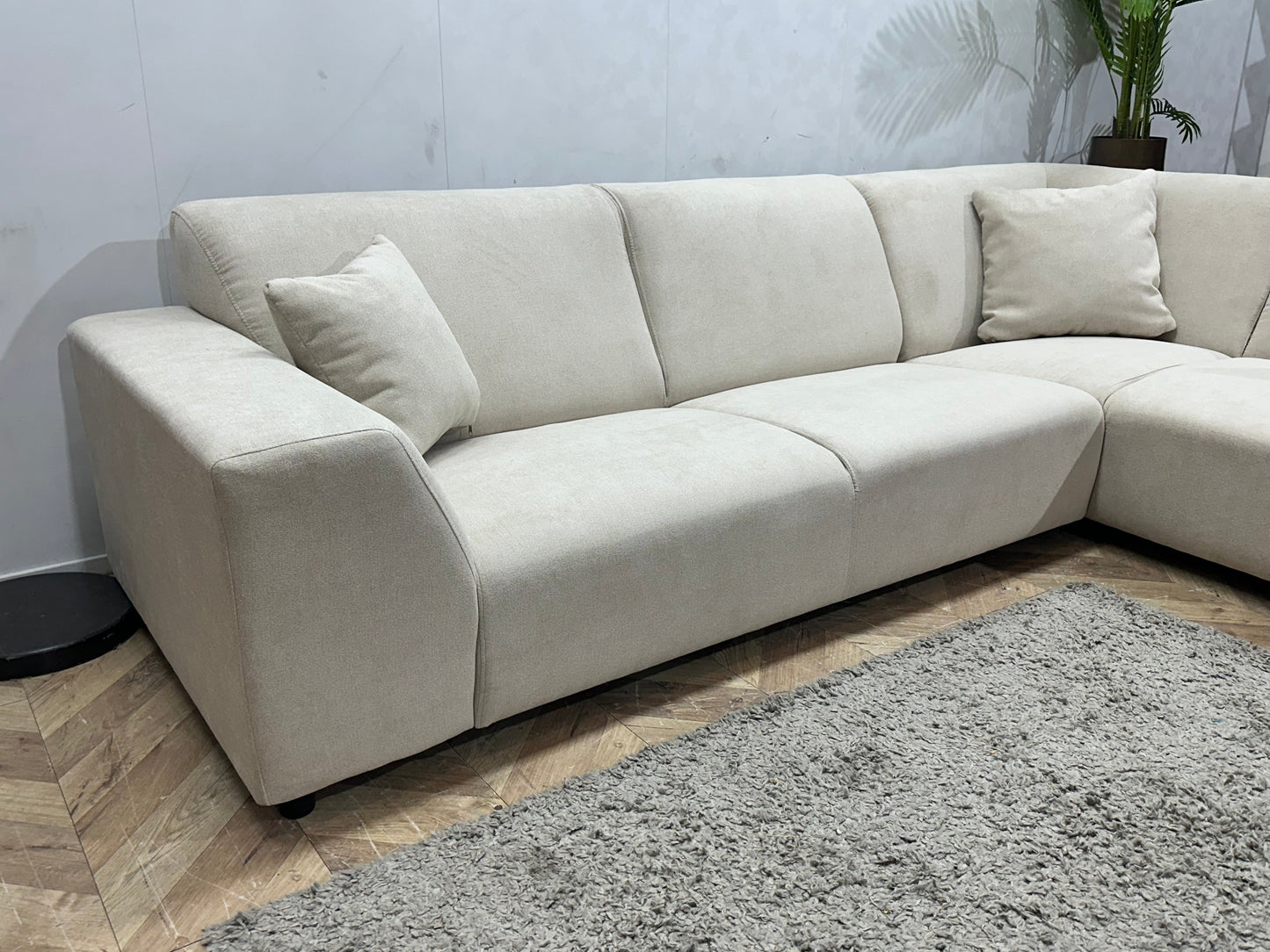 !Showroommodel! Crème Suède Stoffen Hoekzetel
