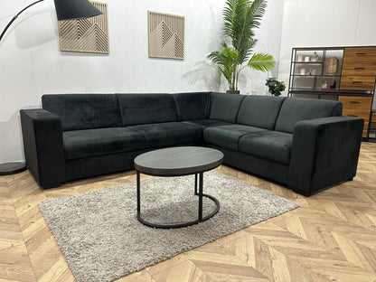 !Showroommodel! Zwarte Velvet Hoekzetel