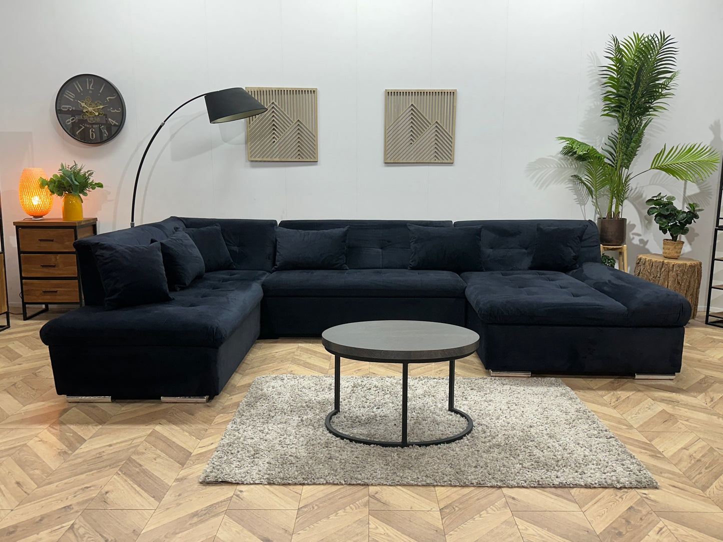 !Showroommodel! Zwarte Velvet U Zetel