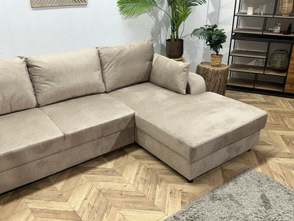 !Showroommodel! Beige Velvet U Zetel