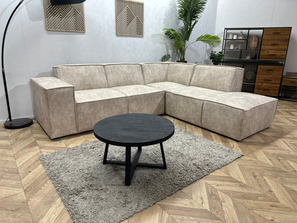!Showroommodel! Crème Suède Stoffen Hoekzetel