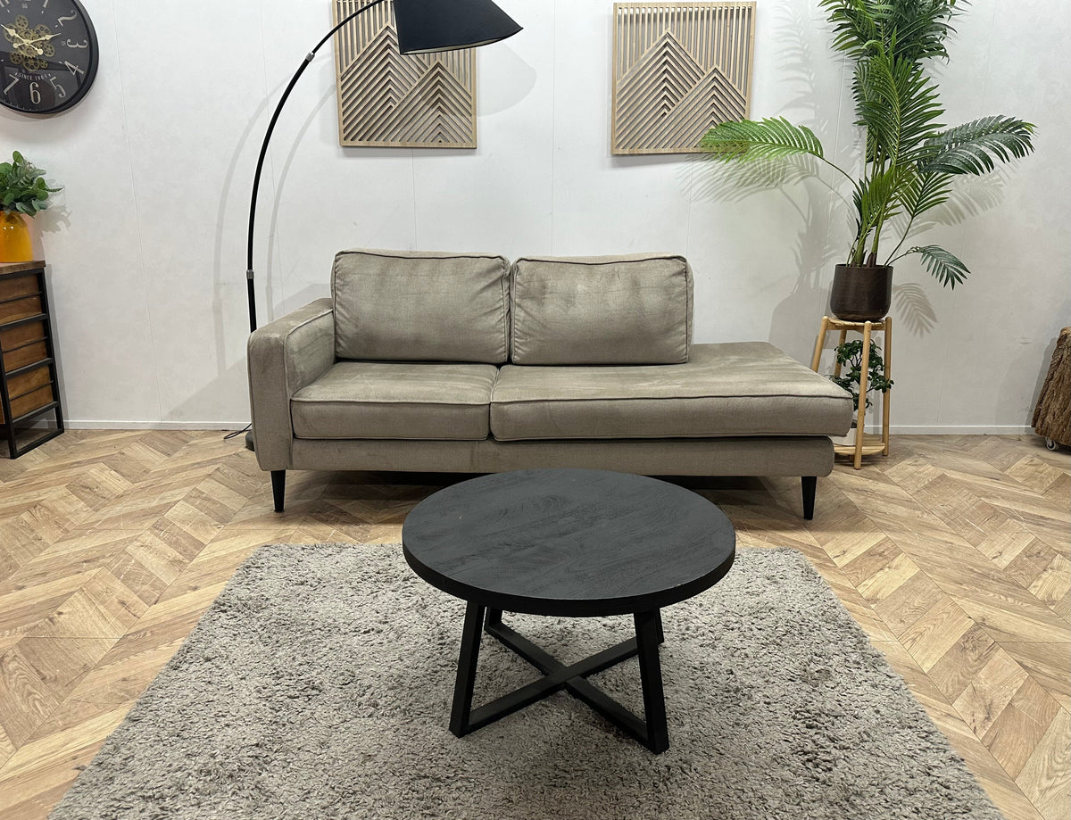 Grijze Velvet Design Zetel ~ Losse Kussens Met Afneembare Hoezen