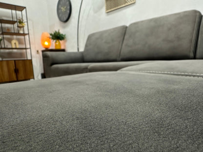 DSense Antraciet Suede Stoffen Hoekzetel ~ Vaste Kussens