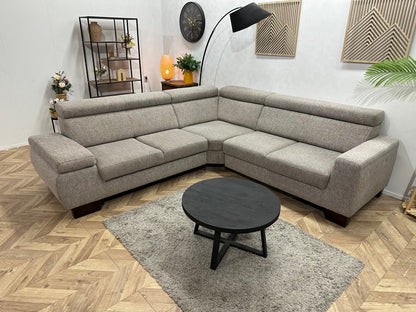 Beige Stoffen Hoekzetel ~ Verstelbare Arm/Hoofdsteunen