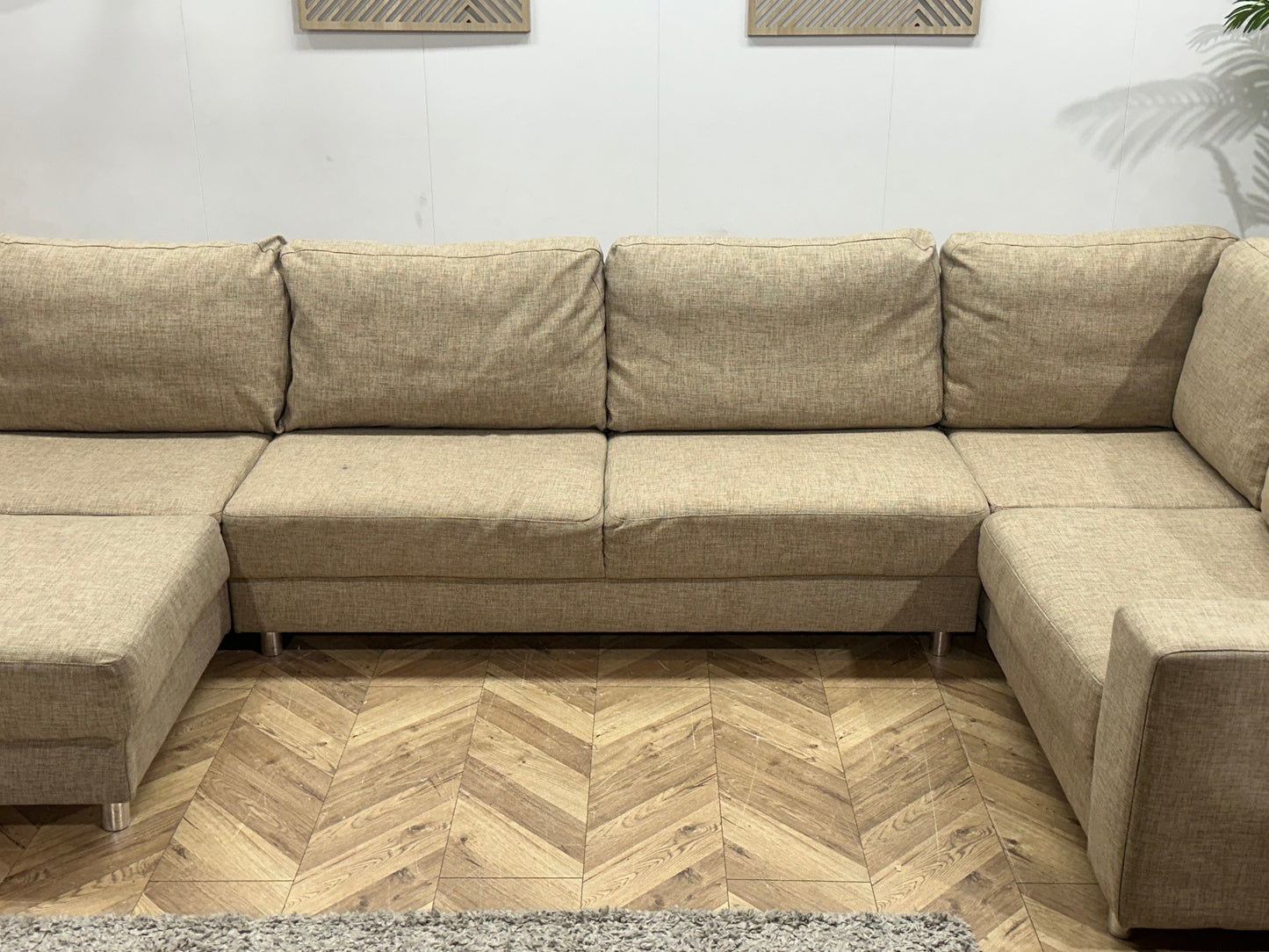 Beige U Zetel ~ Losse Kussens Met Afneembare Hoezen