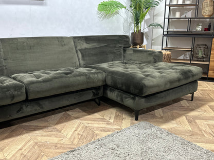 Donker Groene Velvet U Zetel ~ Nieuwstaat