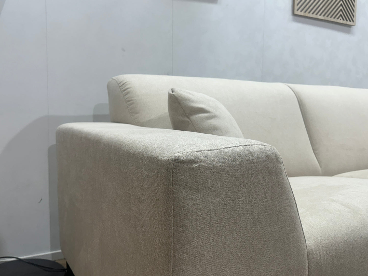 !Showroommodel! Crème Suède Stoffen Hoekzetel