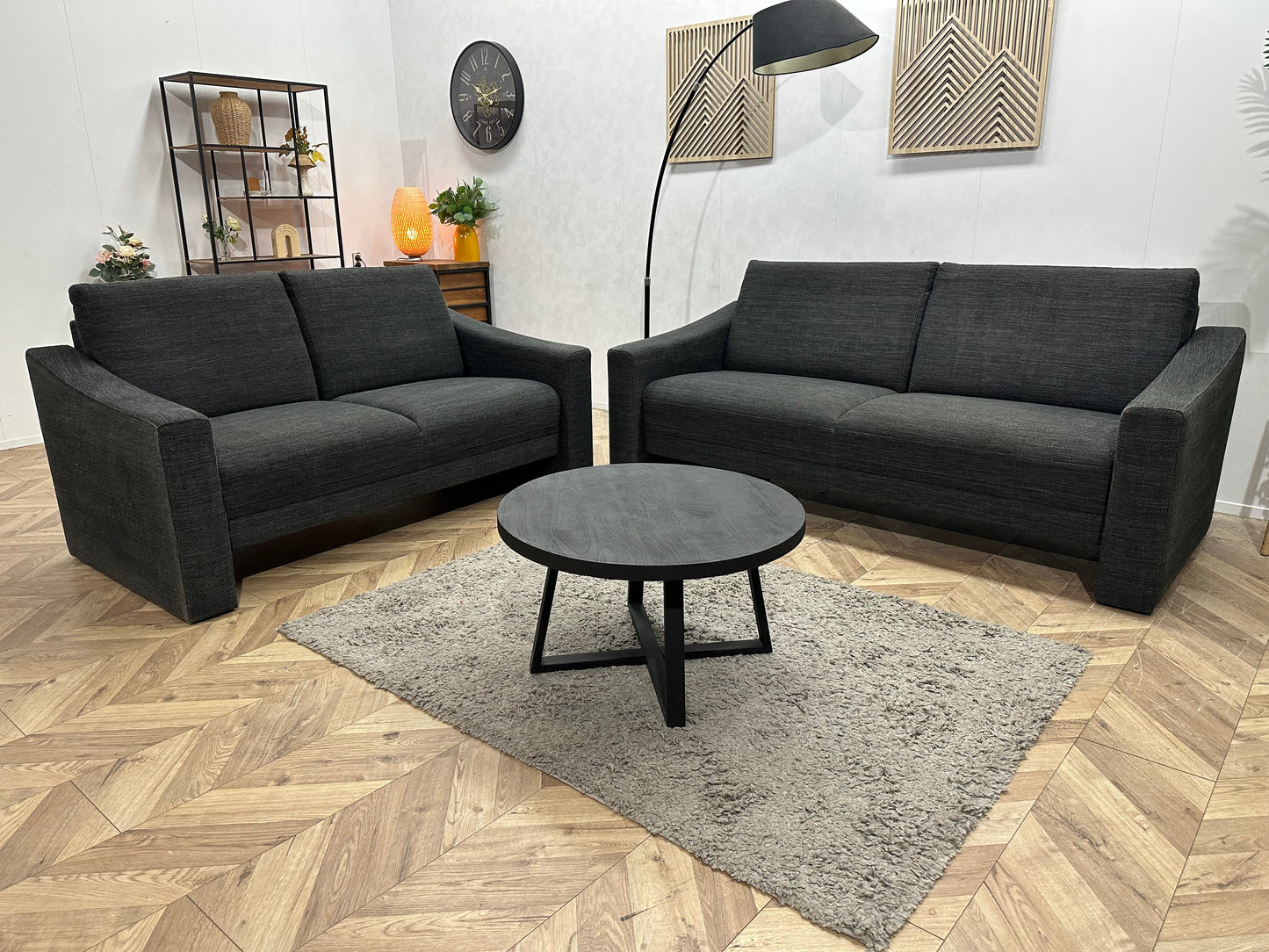 Antraciet Zetels Set ~ Vaste Kussens