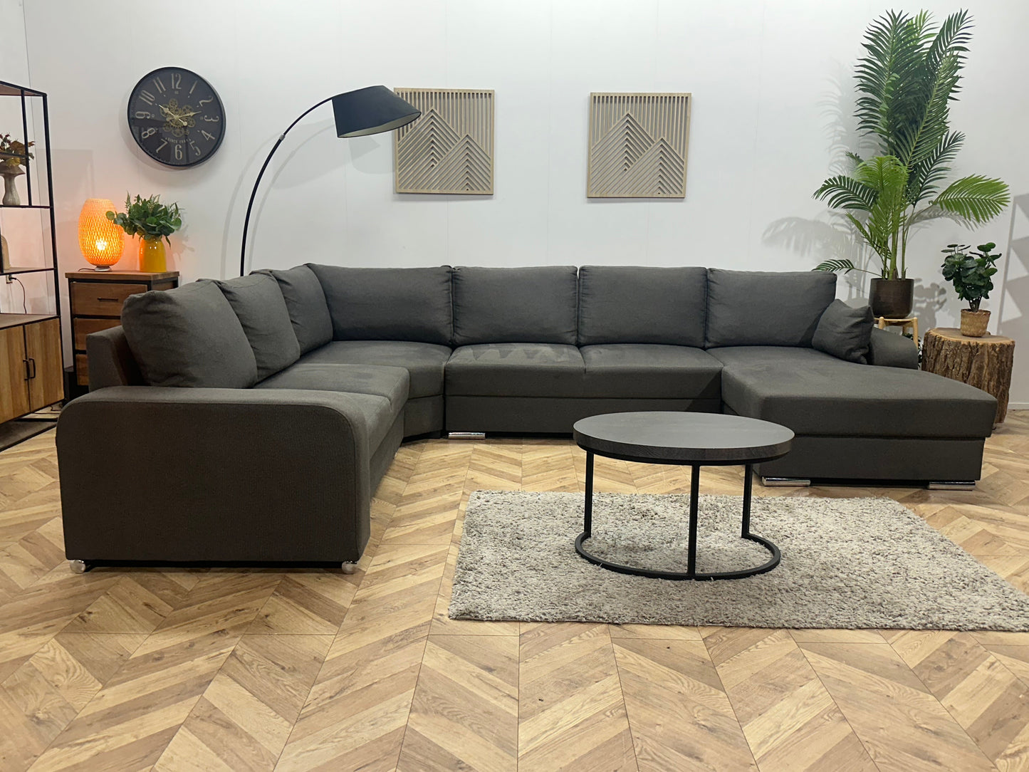 !Showroommodel! Antraciet Suède Stoffen U Zetel