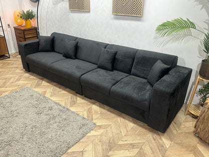 !Showroommodel! Zwarte Velvet Rechte Zetel
