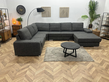 Antraciet U Zetel ~ Losse Rugkussens Met Afneembare Hoezen