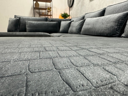 Blauwe Croco Stoffen U Zetel ~ Losse Kussens Met Afneembare Hoezen