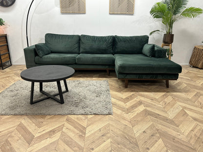 Groene Velvet Hoekzetel ~ Losse Kussens Met Afneembare Hoezen