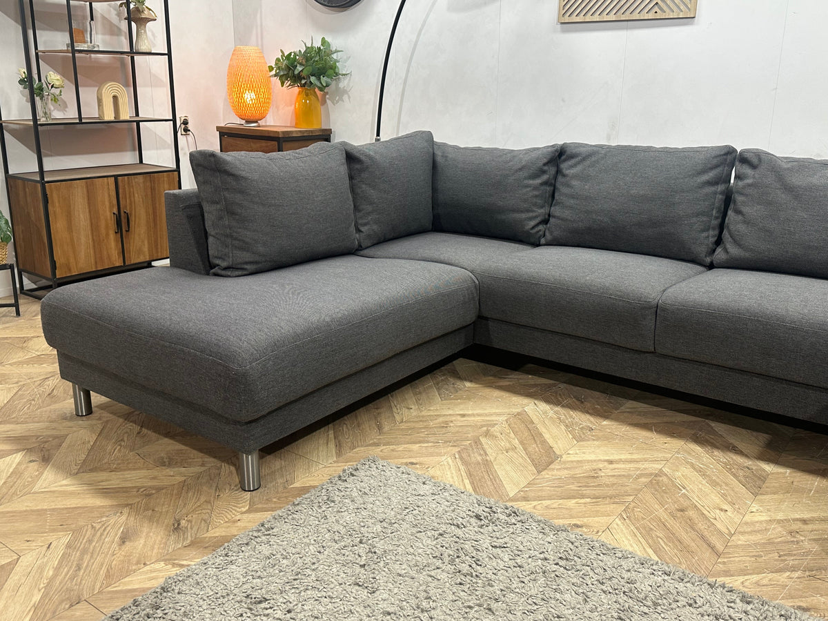 Antraciet U Zetel ~ Losse Rugkussens Met Afneembare Hoezen