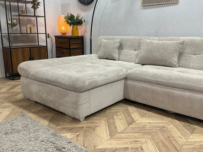 !Showroommodel! Witte/Crème Ribstof U Zetel