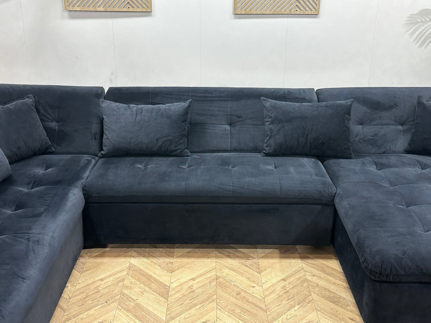 !Showroommodel! Zwarte Velvet U Zetel ~ Slaapfunctie