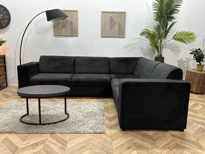 !Showroommodel! Zwarte Velvet Hoekzetel