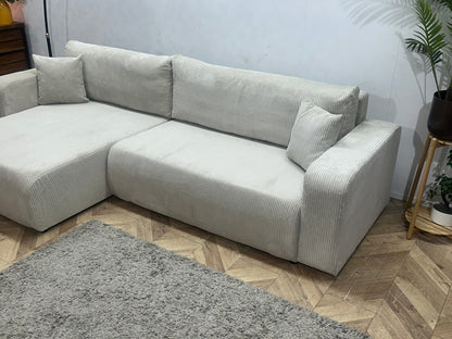 !Showroommodel! Witte Ribstof Hoekzetel