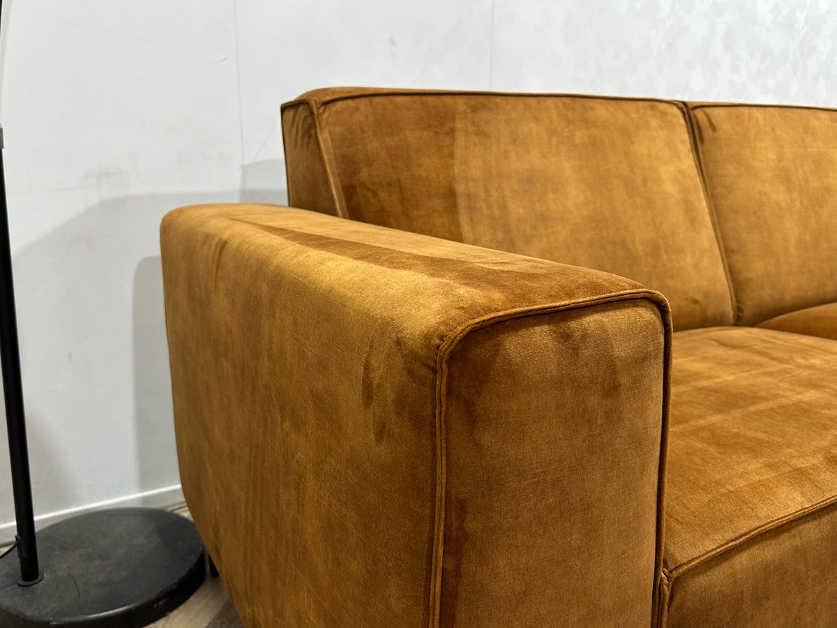 Cognac Bruine Velvet Hoekzetel ~ Vaste Kussens