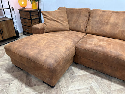 Cognac Bruine Suède Stoffen U Zetel ~ Losse Rug Kussens