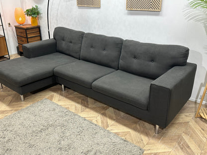 Antraciet Hoekzetel Inc Hocker ~ Losse Kussens Met Afneembare Hoezen