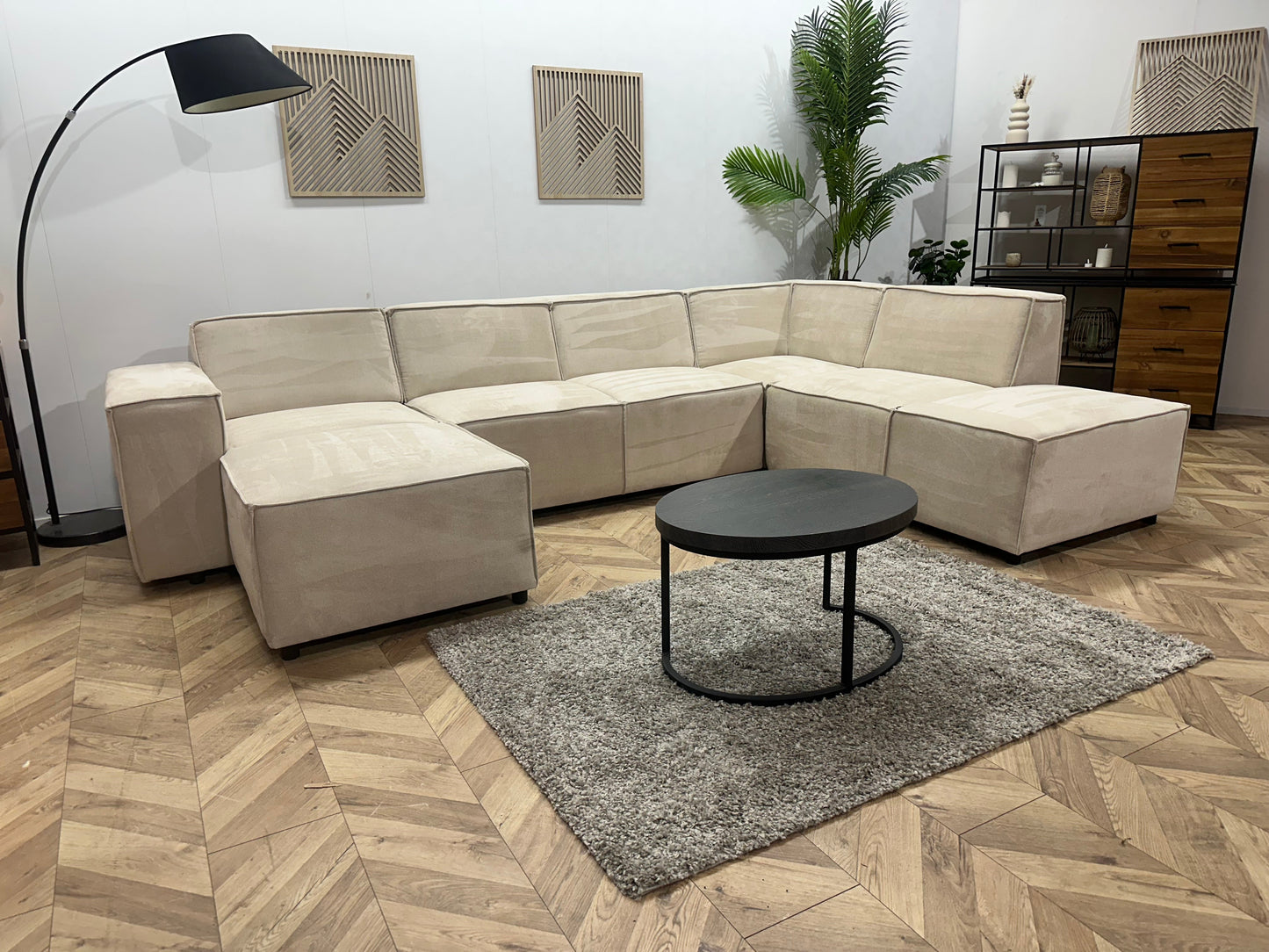 !Showroommodel! Crème Suède Stoffen U Zetel