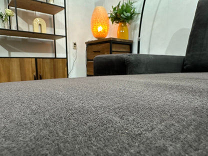 Antraciet Velvet U Zetel ~ Losse Rugkussens Met Afneembare Hoezen