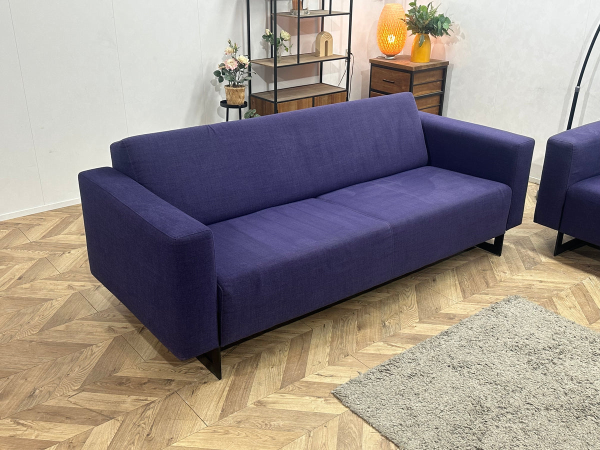 Paarse Suède Stoffen Zetels Set ~ Vaste Kussens