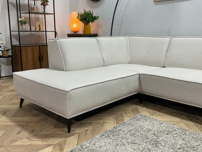 !Showroommodel! Witte Chenille Stoffen Hoekzetel