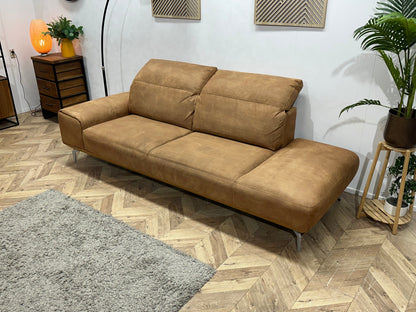 Musterring Cognac Bruine Suède Stoffen Design Zetel ~ Verstelbare Hoofdsteunen