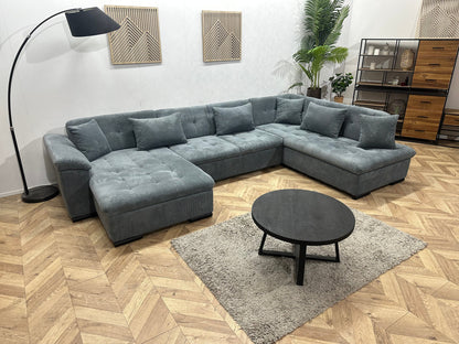 !Showroommodel! Grijze Ribstof U Zetel