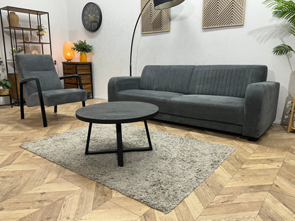 Grijze Suède Stoffen Zetels Set ~ Vaste Kussens