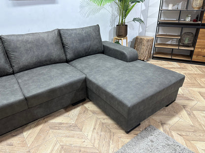 !Showroommodel! Antraciet Suède Stoffen U Zetel