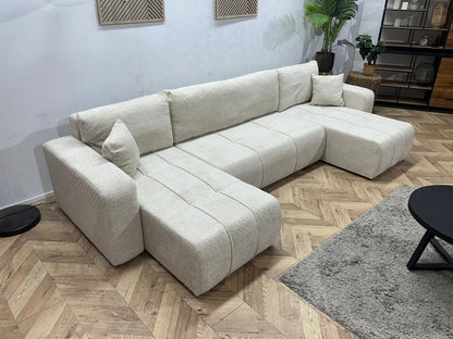 !Showroommodel! Witte Bouclé Stoffen U Zetel