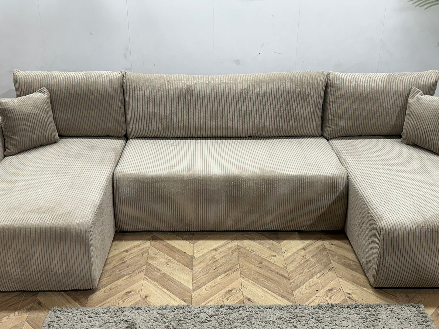 !Showroommodel! Licht Bruine Ribstof U Zetel