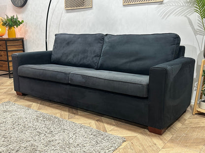 Zwarte Velvet 2.5-Zits Zetel ~ Losse Kussens Met Afneembare Hoezen