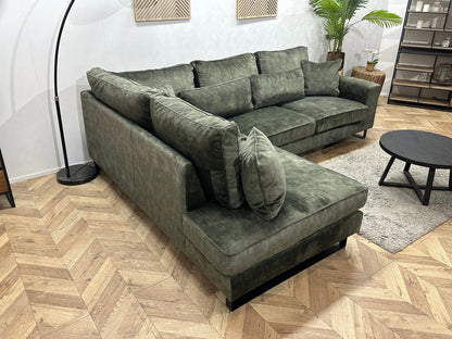 Donker Groene Velvet Hoekzetel ~ Losse Kussens Met Afneembare Hoezen