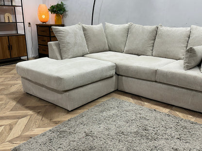 !Showroommodel! Witte Ribstof Hoekzetel