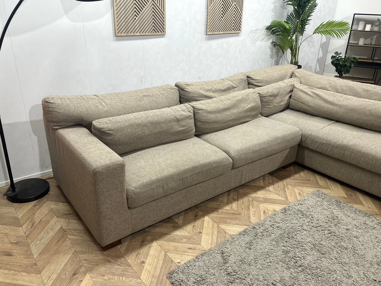 Beige Hoekzetel ~ Losse Kussens Met Afneembare Hoezen