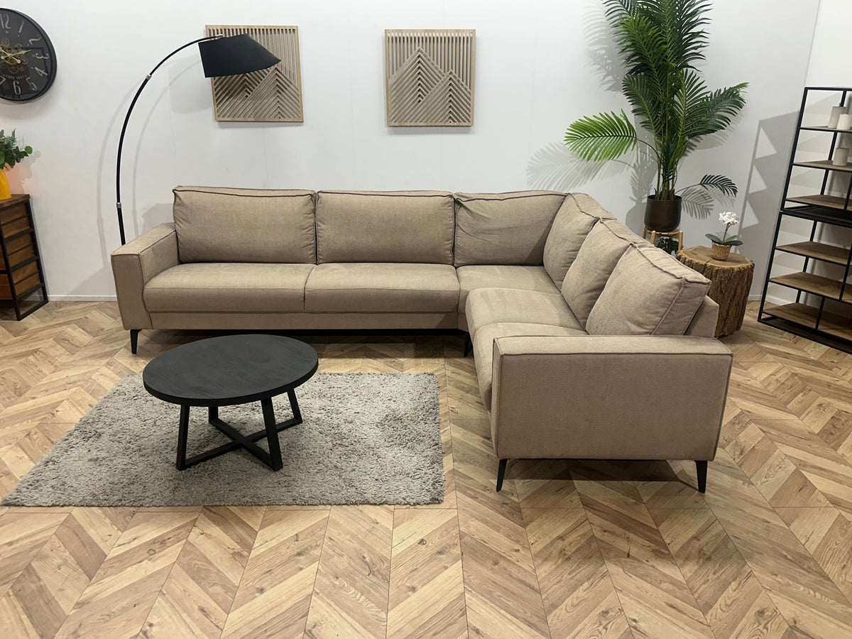 Beige Suède Stoffen Hoekzetel ~ Vaste Kussens