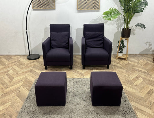 Paarse Fauteuils Inc Hockers ~ Vaste Kussens