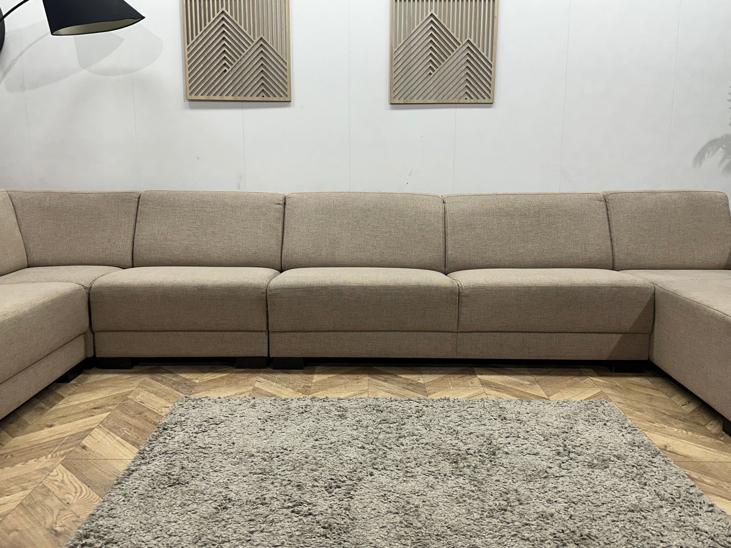 Beige Ruime U Zetel ~ Vaste Kussens