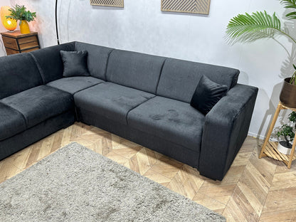 !Showroommodel! Zwarte Velvet Hoekzetel